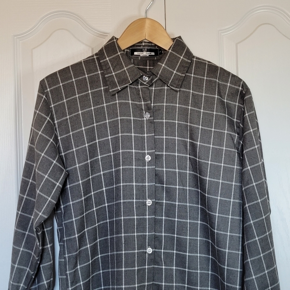 PAPER Plane London Long Button Down | size SMALL